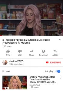 Shakira hackeada 