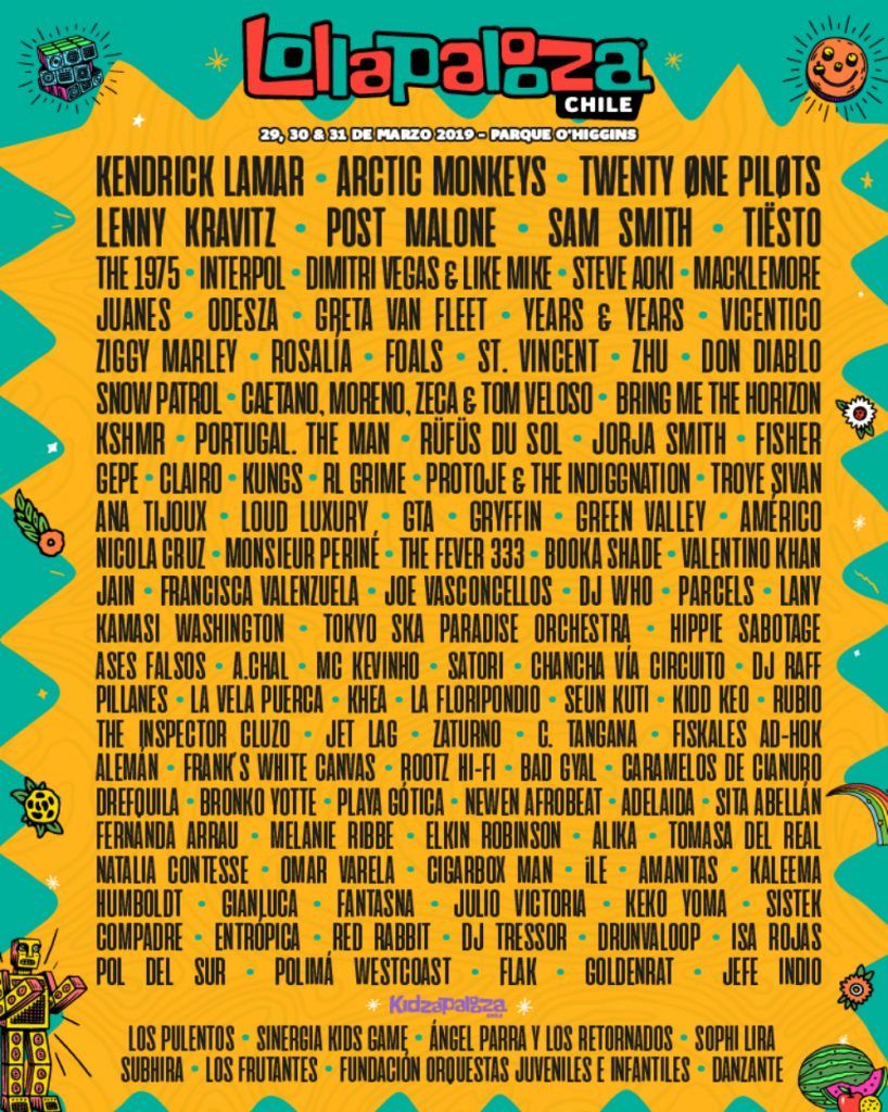 lineup lollapalooza chile 2019