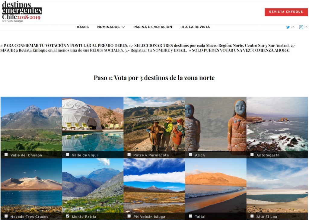 Destinos emergentes Chile 