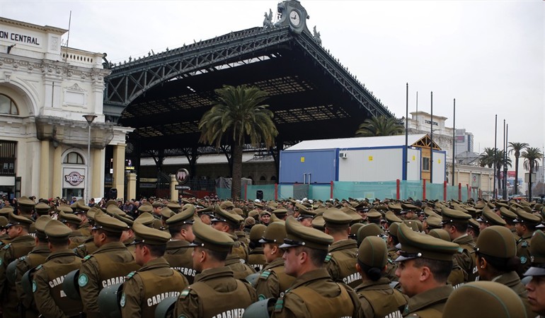 carabineros detenidos Meiggs