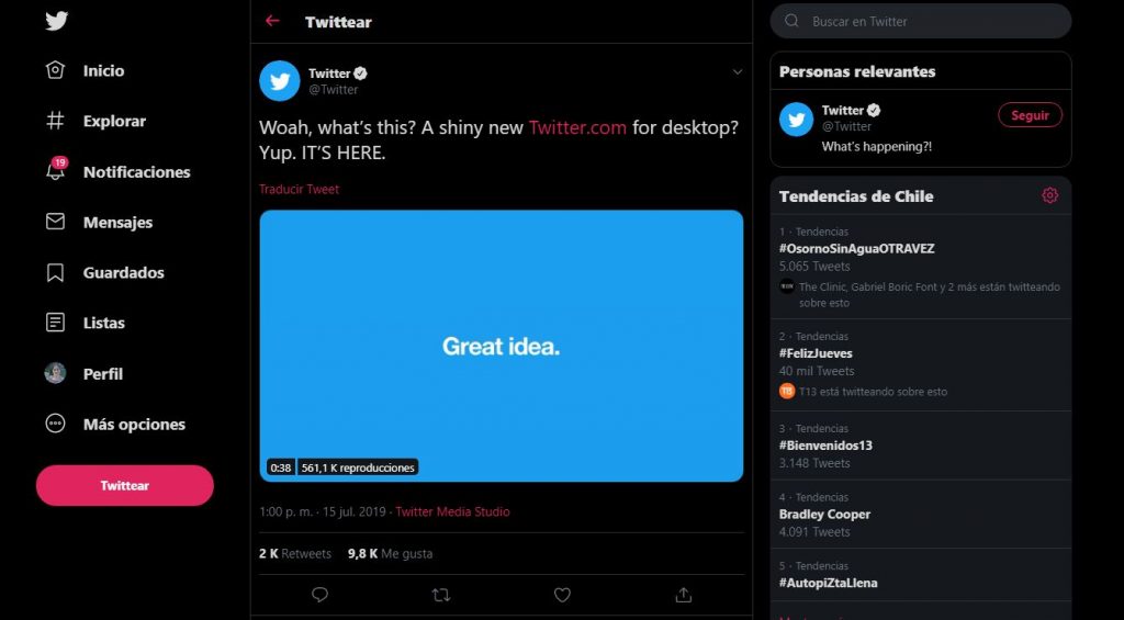 actualziacion twitter