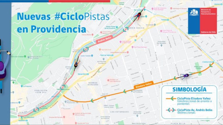 Eliodoro Yañez tendrá una nueva ciclovía que se extenderá desde Tobalaba hasta Avenida Providencia