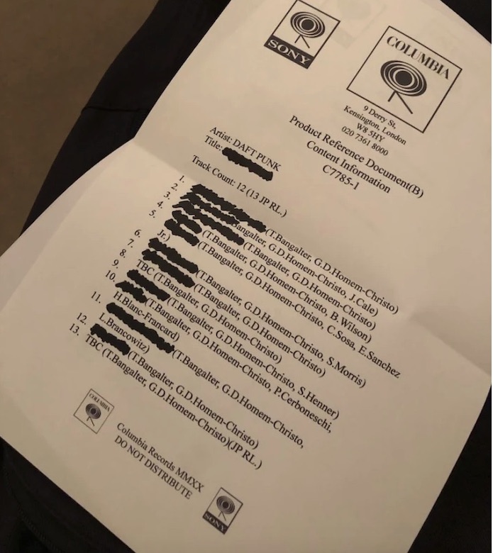 Daft Punk Track list