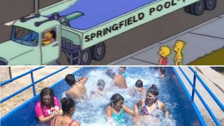 Los Simpsons inspiran a chileno a crear una piscina arriba de un camión