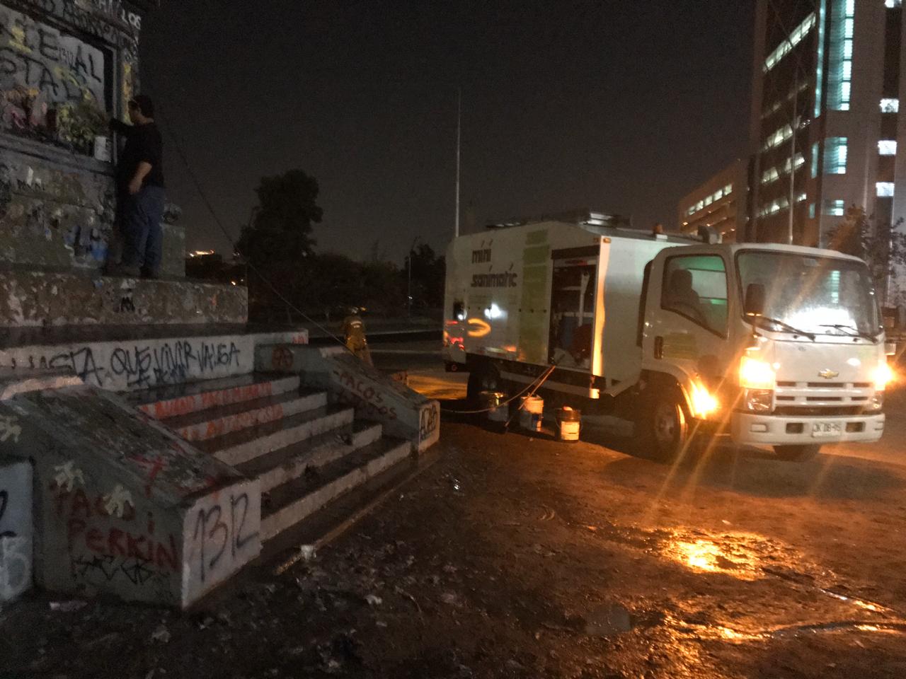 baquedano plaza limpieza