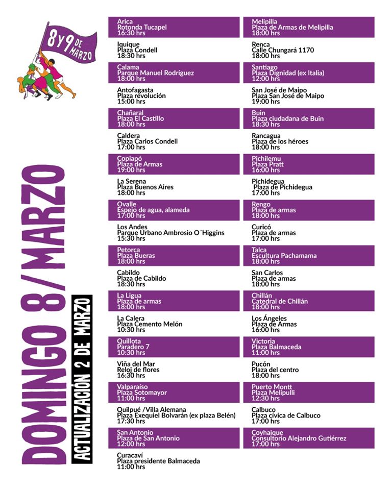 horario marcha 8m dia de la mujer 2020 2