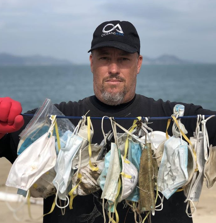 mascarillas contaminacion playas