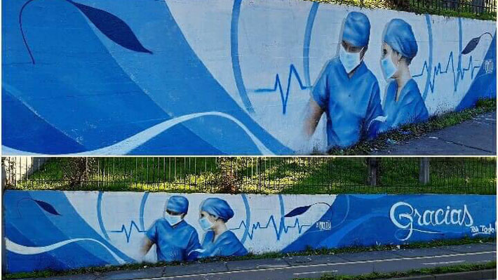 mural trabajadores salud temuco