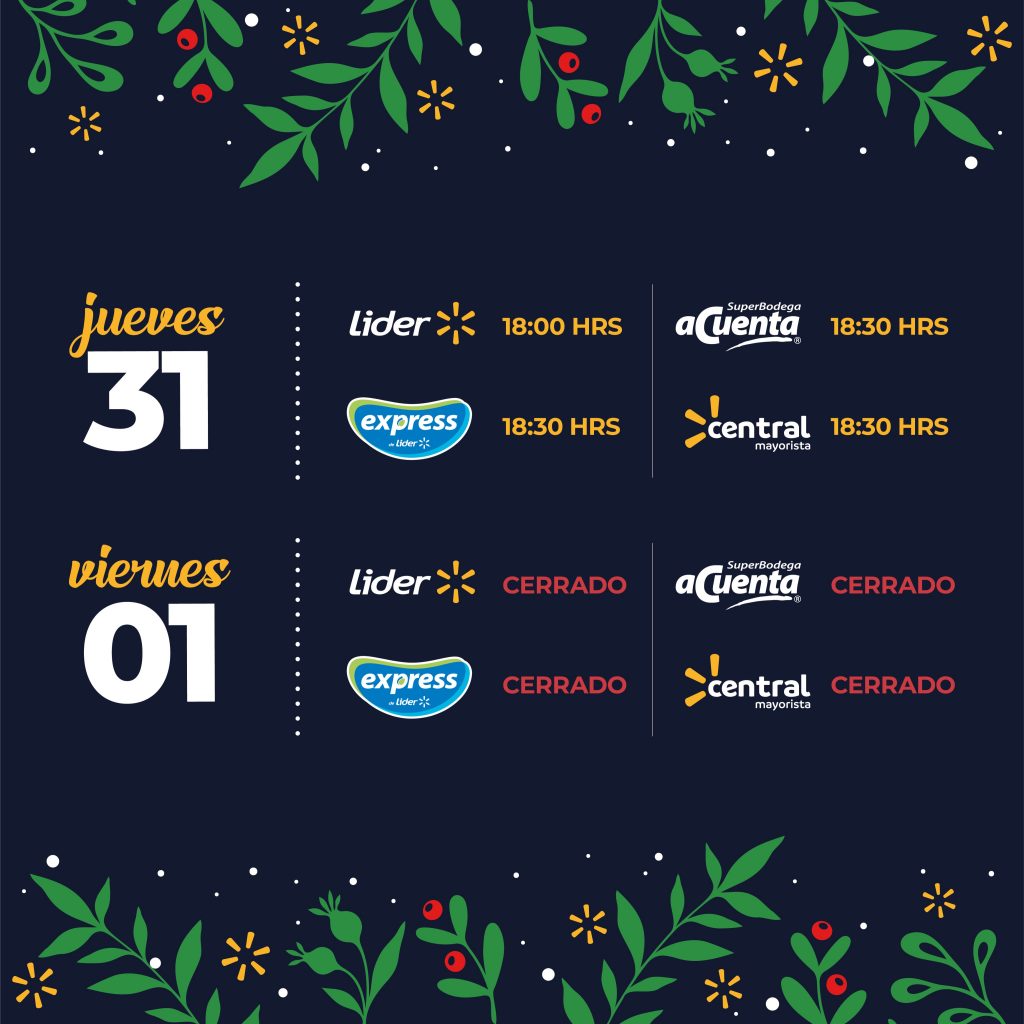 lider horarios año nuevo