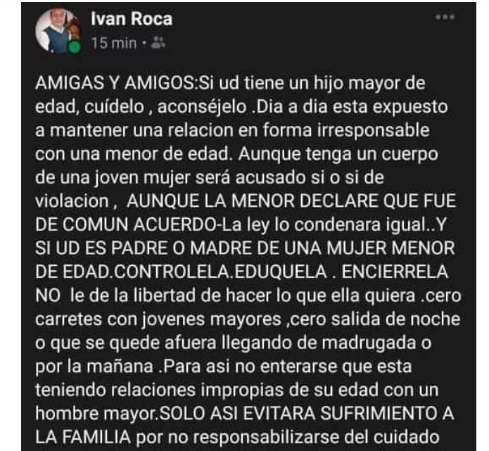 ivan roca defensa hijo
