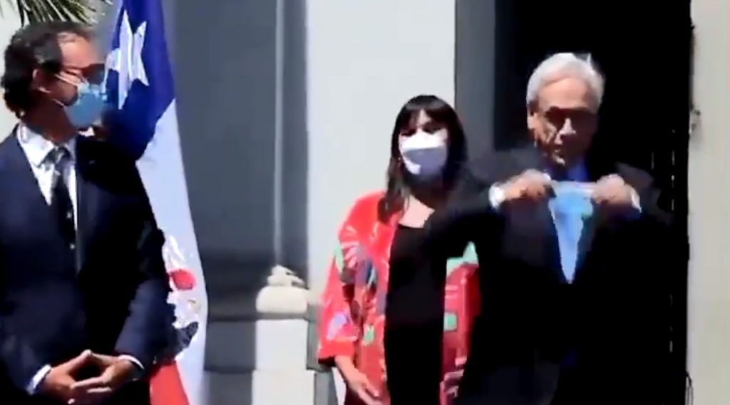 video piñera mascarilla izkia