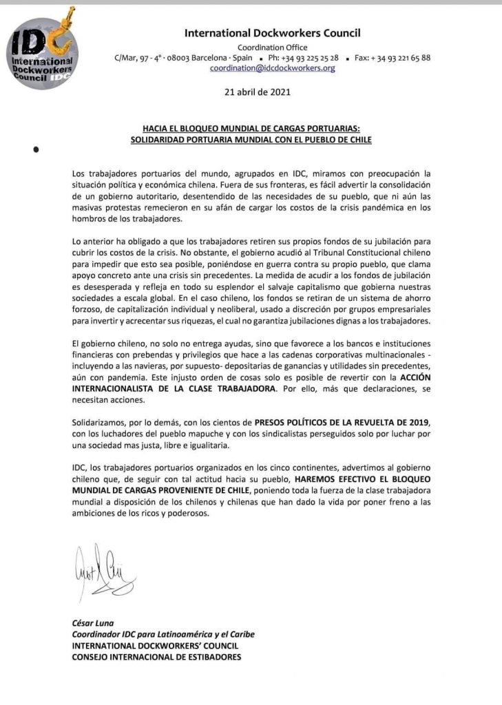 trabajadores portuarios