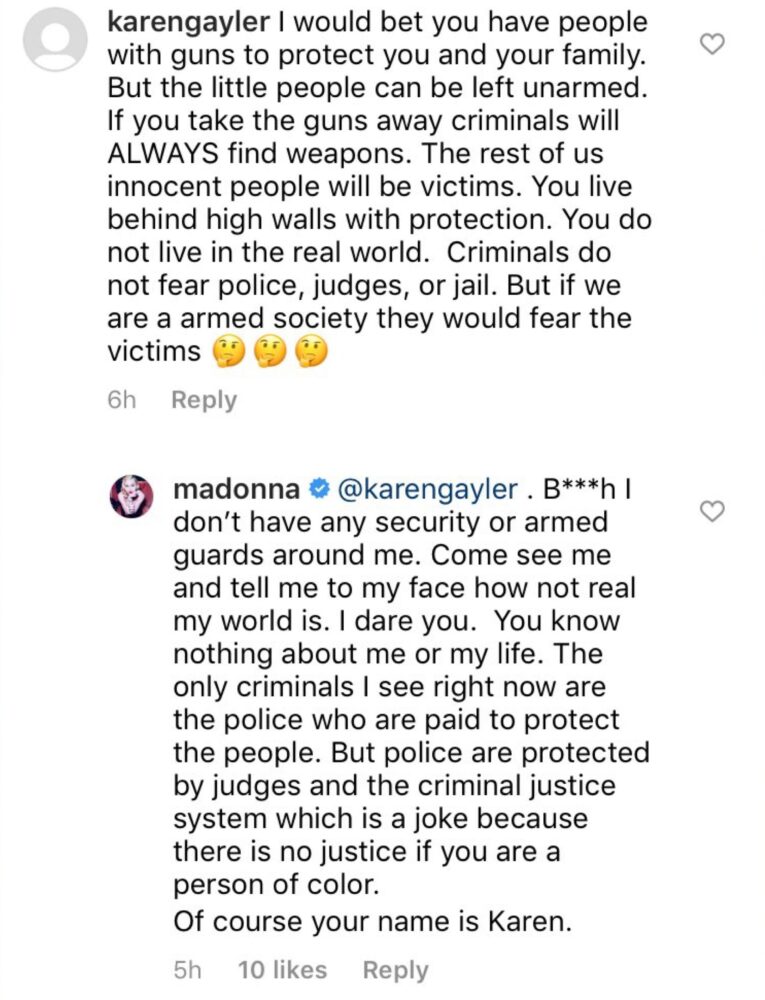 madona armas instagram