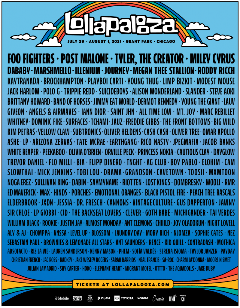 Foo Fighters, Journey y Miley Cyrus ¡Lollapalooza Chicago 2021 revela