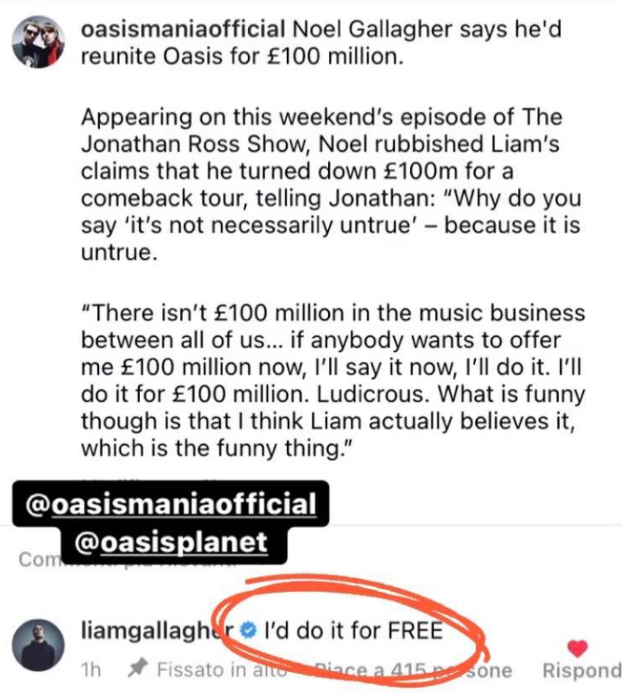 oasis noel liam gallagher reunion