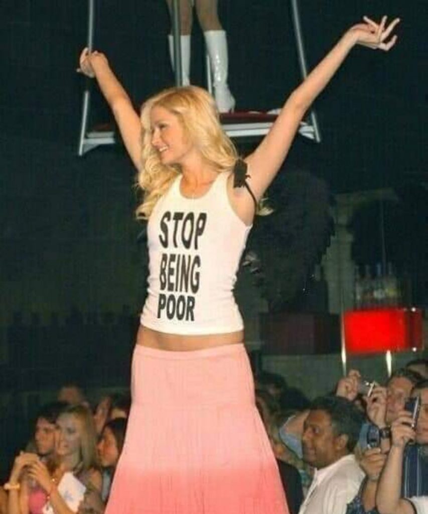 paris hilton stop being poor meme