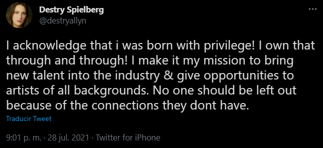 Hija de Steven Spielberg