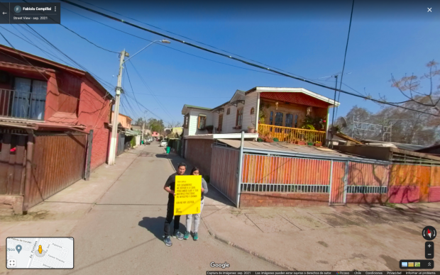 Fabiola Campillai En La Esquina Donde Fue Atacada Por Patricio Maturana, Ex Capitán De Carabineros. Imagen Google Street View