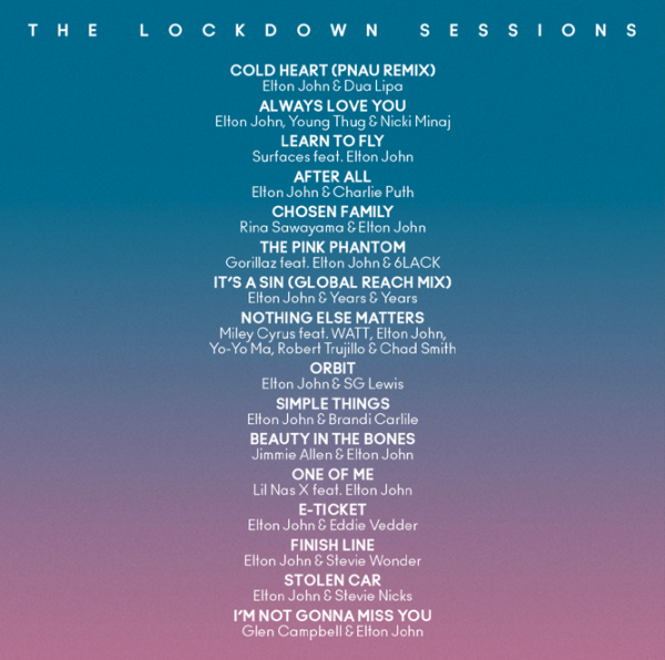 Elton John Lockdown Sessionts Tracklist 