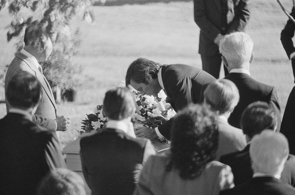 Robert Wagner en el funeral de Natalie Wood