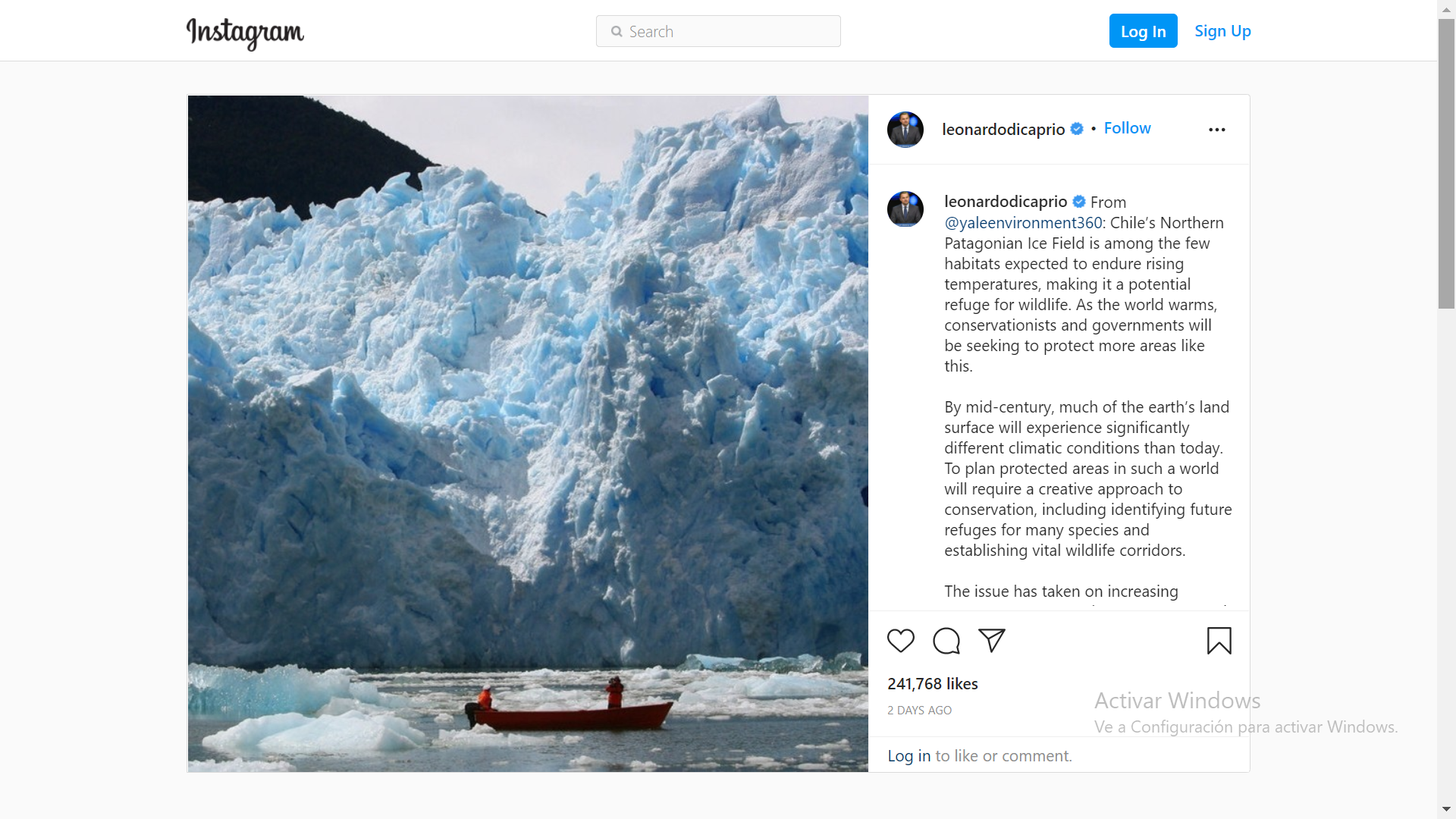 Instagram Leo Dicaprio