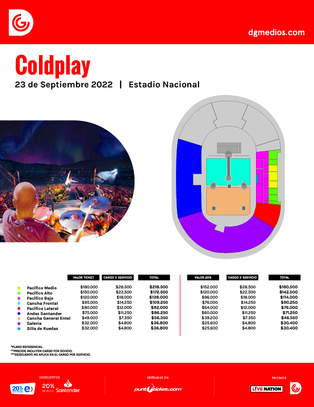 Precios Coldplay