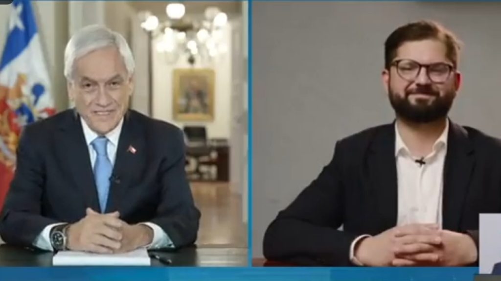 gabriel boric sebastián piñera videollamada videoconferencia por zoom meet telefonazo llamada telefonica encuentro nuevo presidente de chile