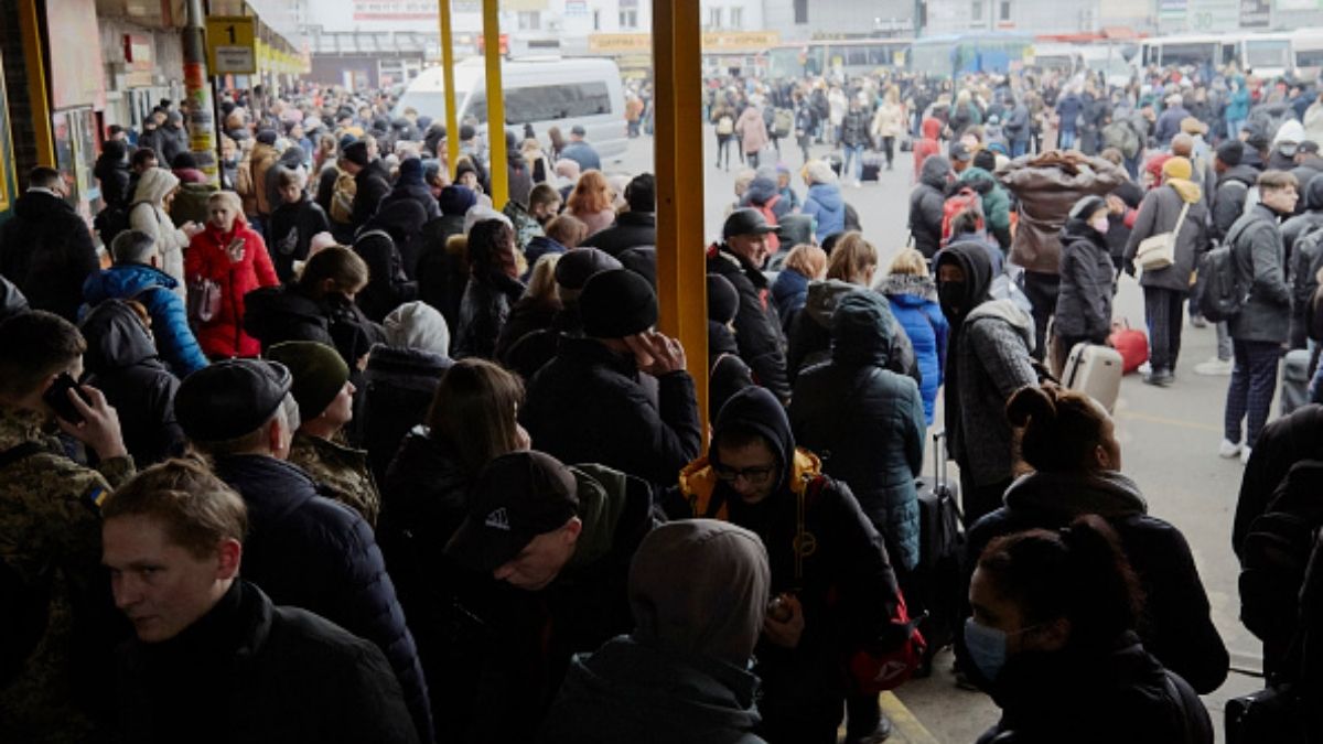 Estación de buses en Ucrania