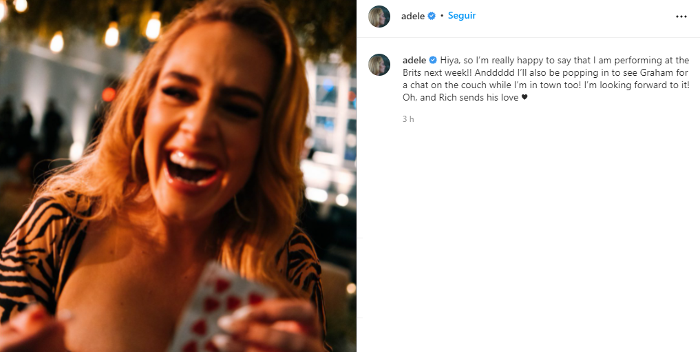 Adele en Instagram