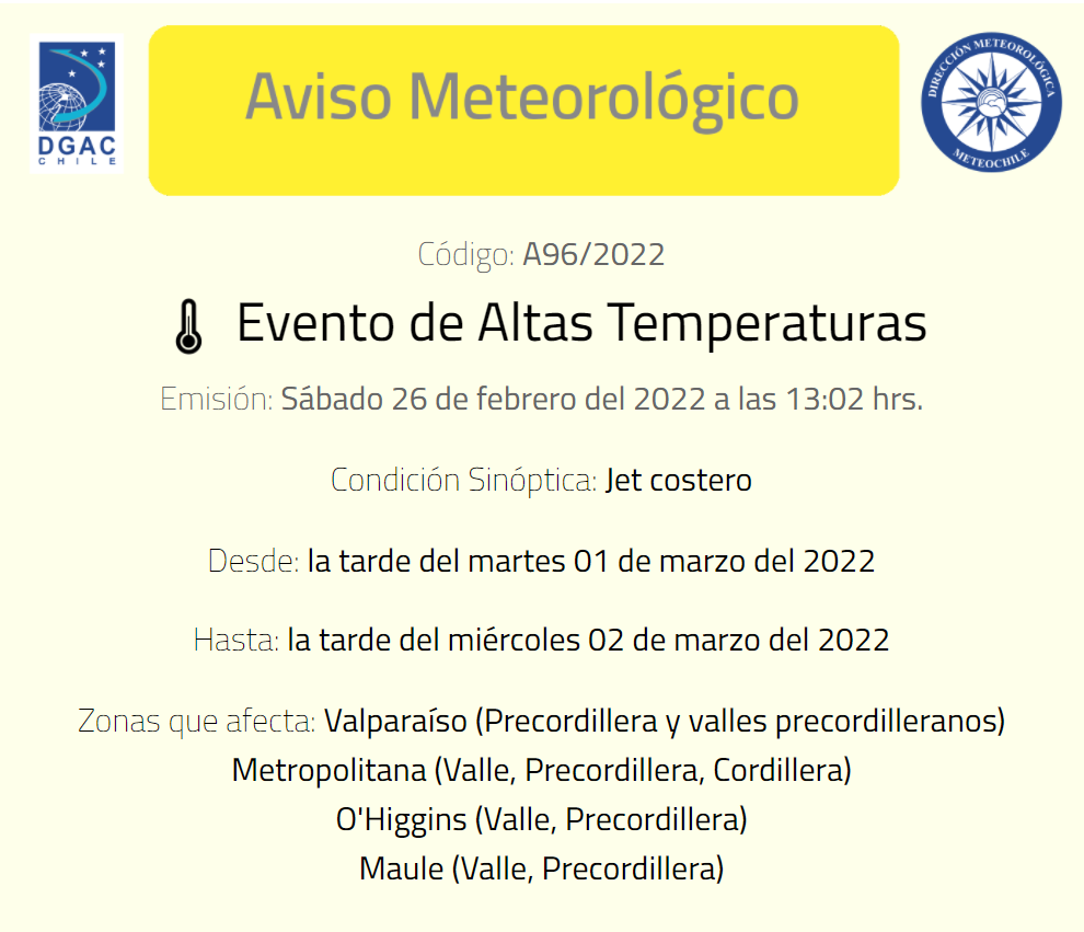 Calor En Santiago Aviso Meteorológico
