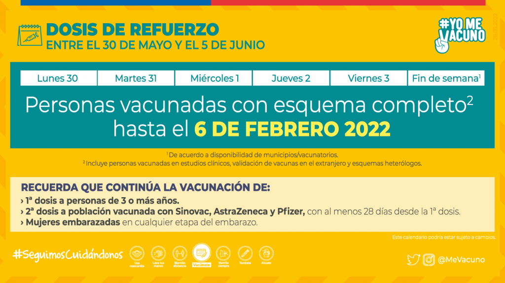 calendario de vacunación 30 de mayo