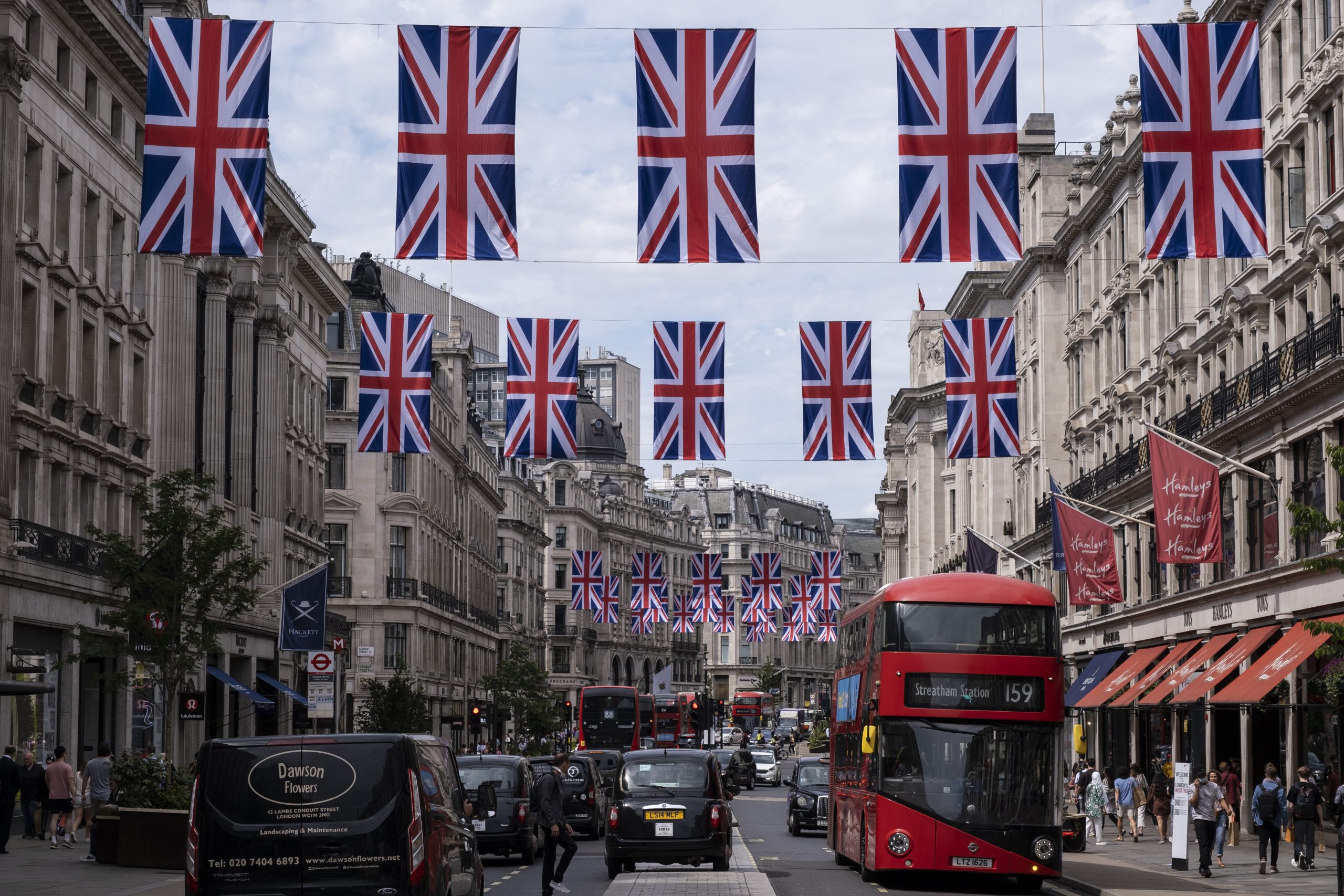 Union Flags For Platinum Jubilee In London