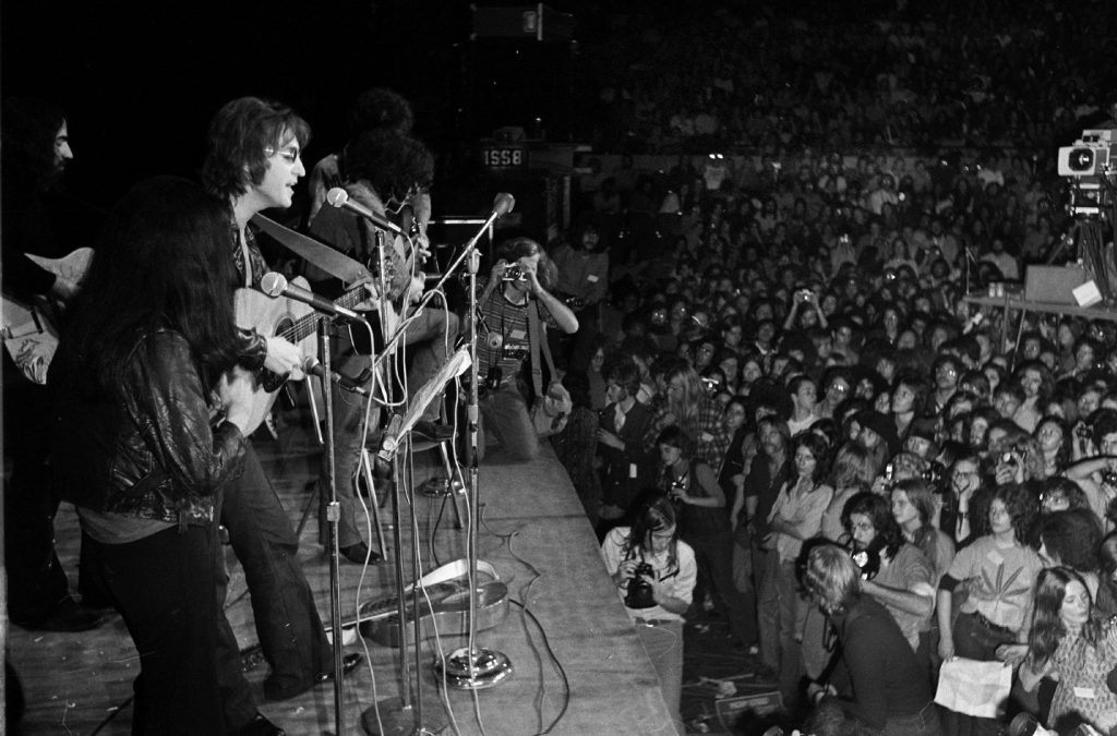John Lennon And Yoko Ono Perform At Free John Sinclair Rally.