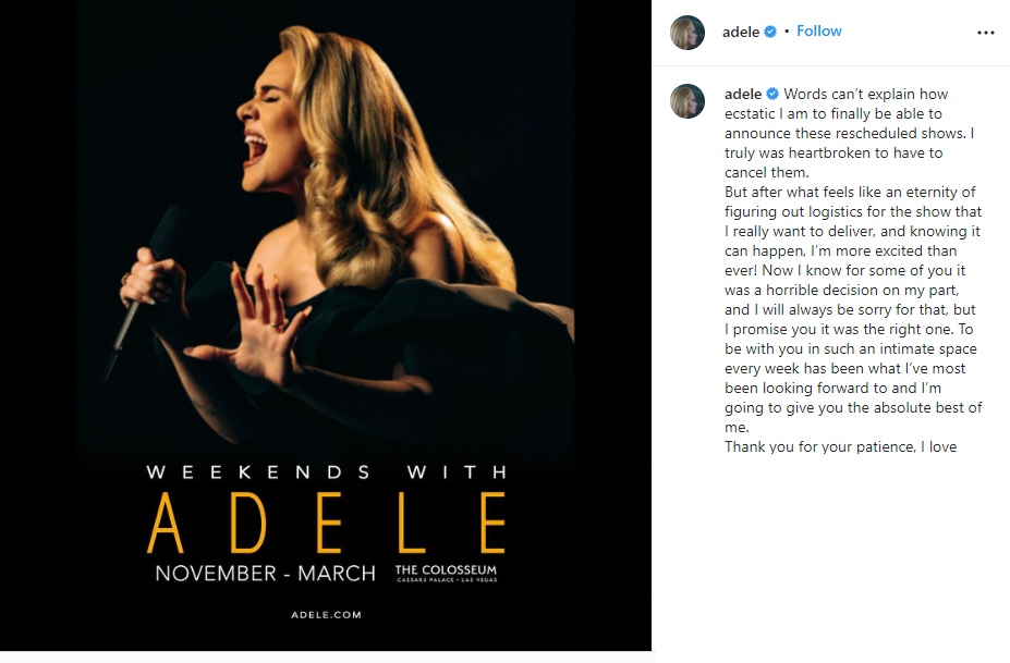 Adele en Instagram