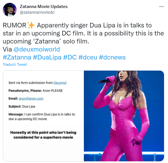 dua lipa dc comics