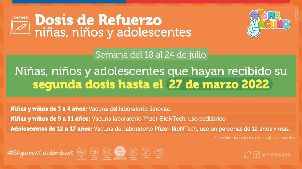 calendario de vacunación 18 de julio