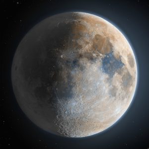 El lado oscuro y brillante de la Luna