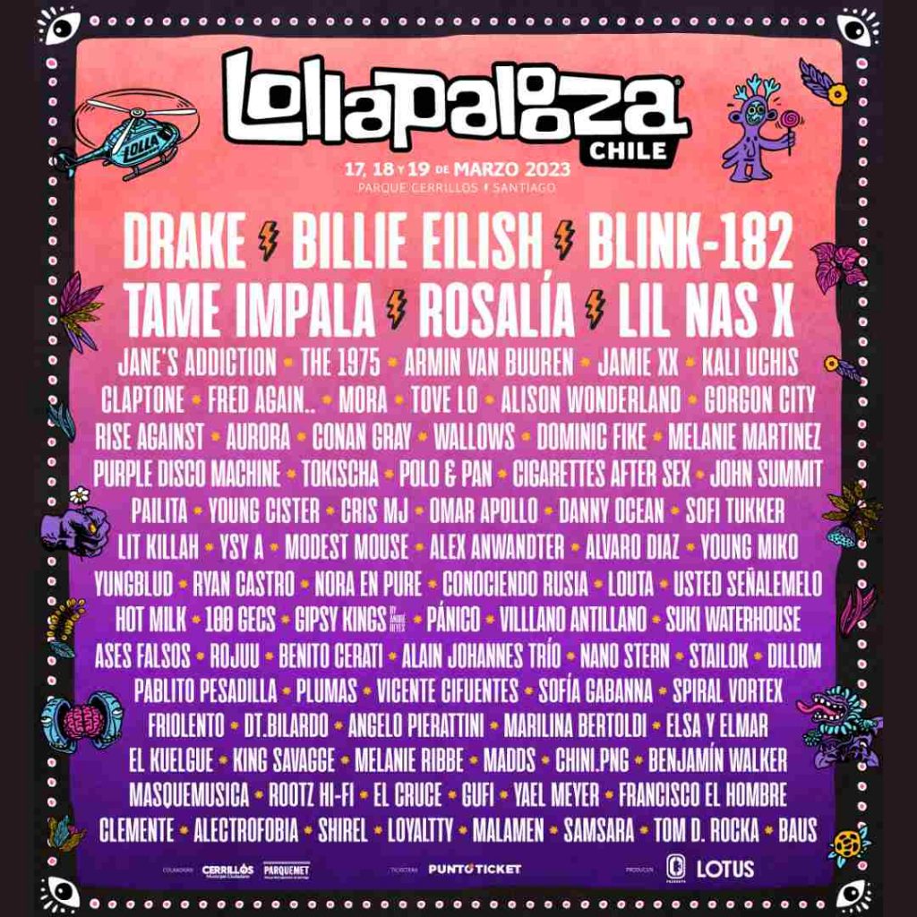 lineup lollapalooza chile 2023