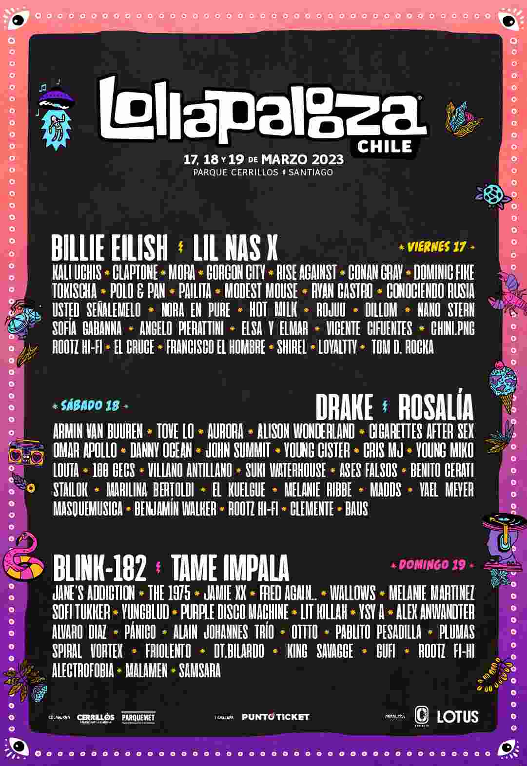 Festival Lollapalooza Chile 2023 Cuál es el lineup por día, precios y