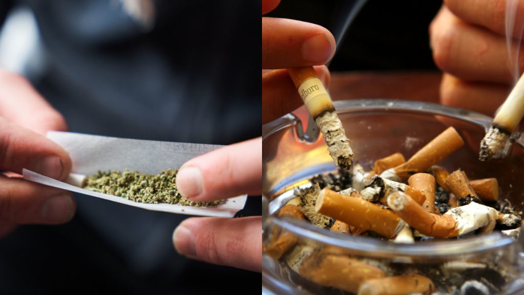 marihuana y cigarro