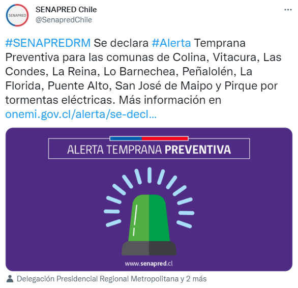 tormentas eléctricas santiago