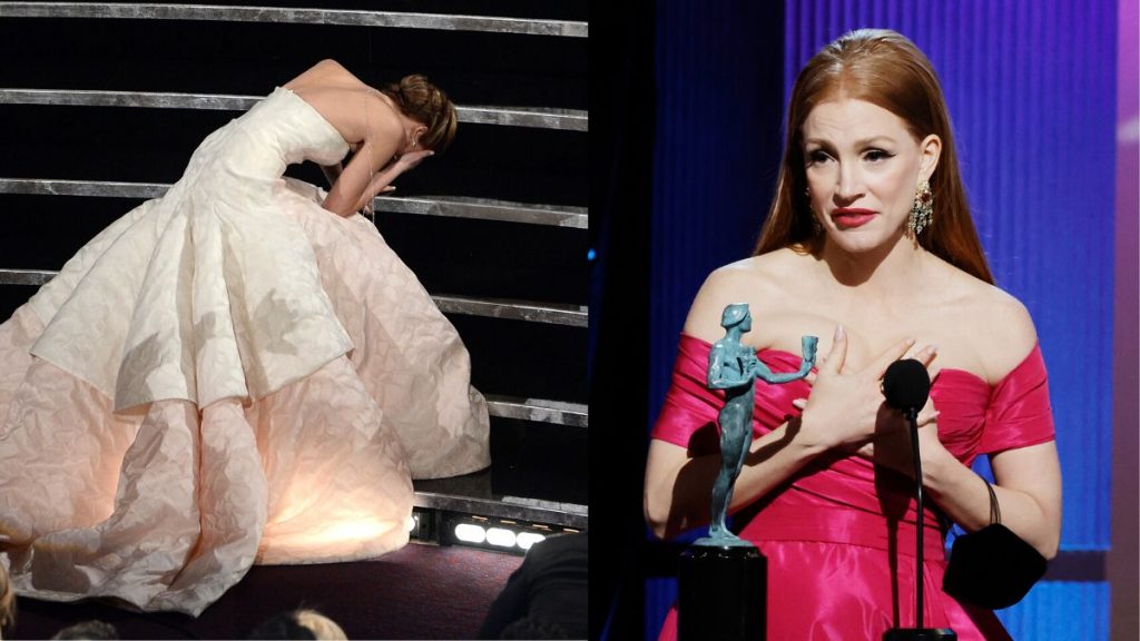 Jessica Chastain caída