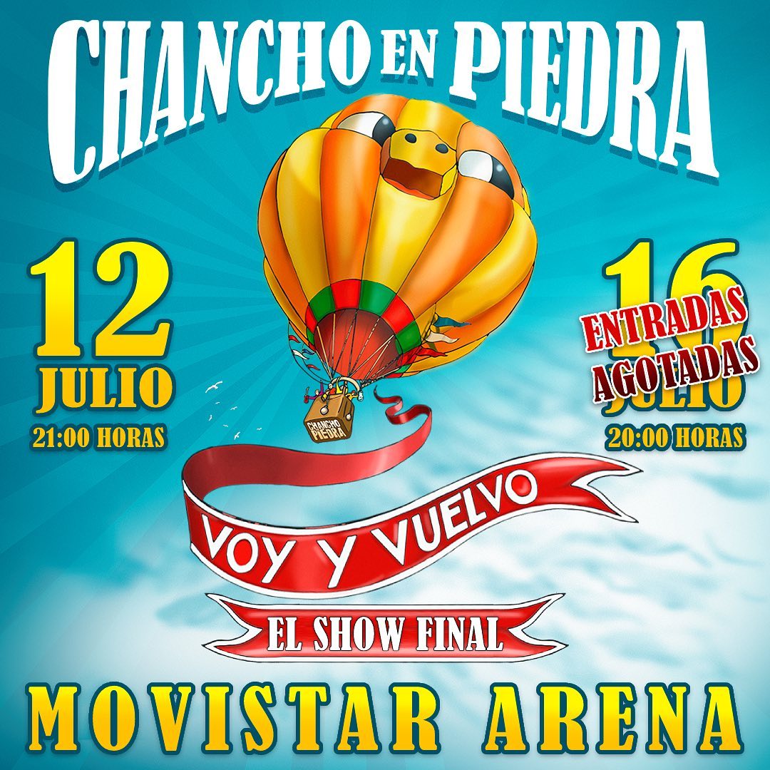 Afiche de la gira Voy y Vuelvo de Chancho en piedra con las dos fechas