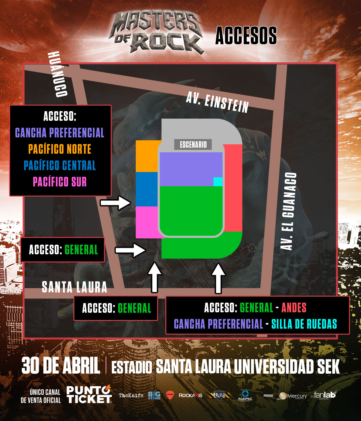 Accesos Masters of rock