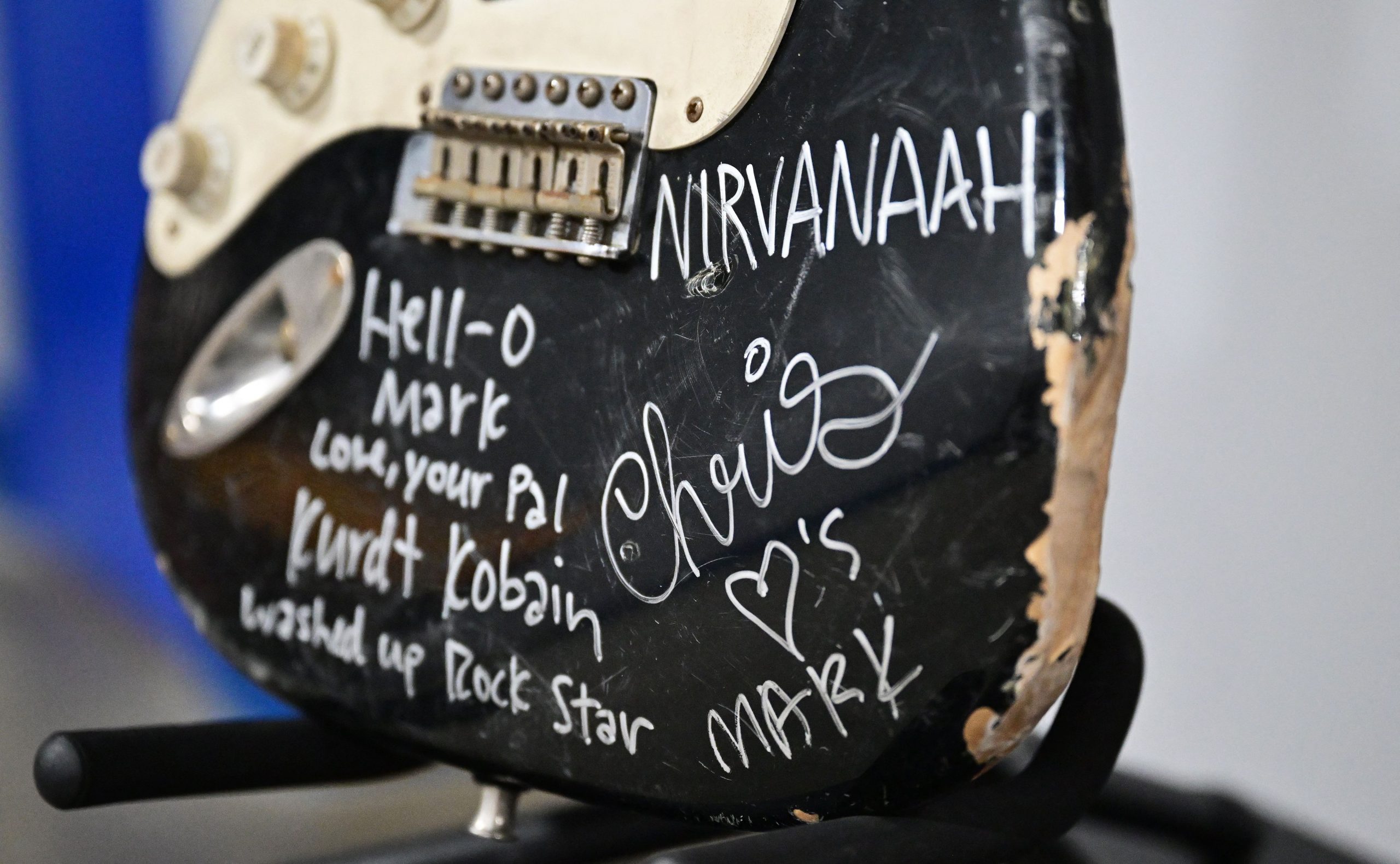 Fender Stratocaster destrozada por Kurt Cobain Foto: Getty Images