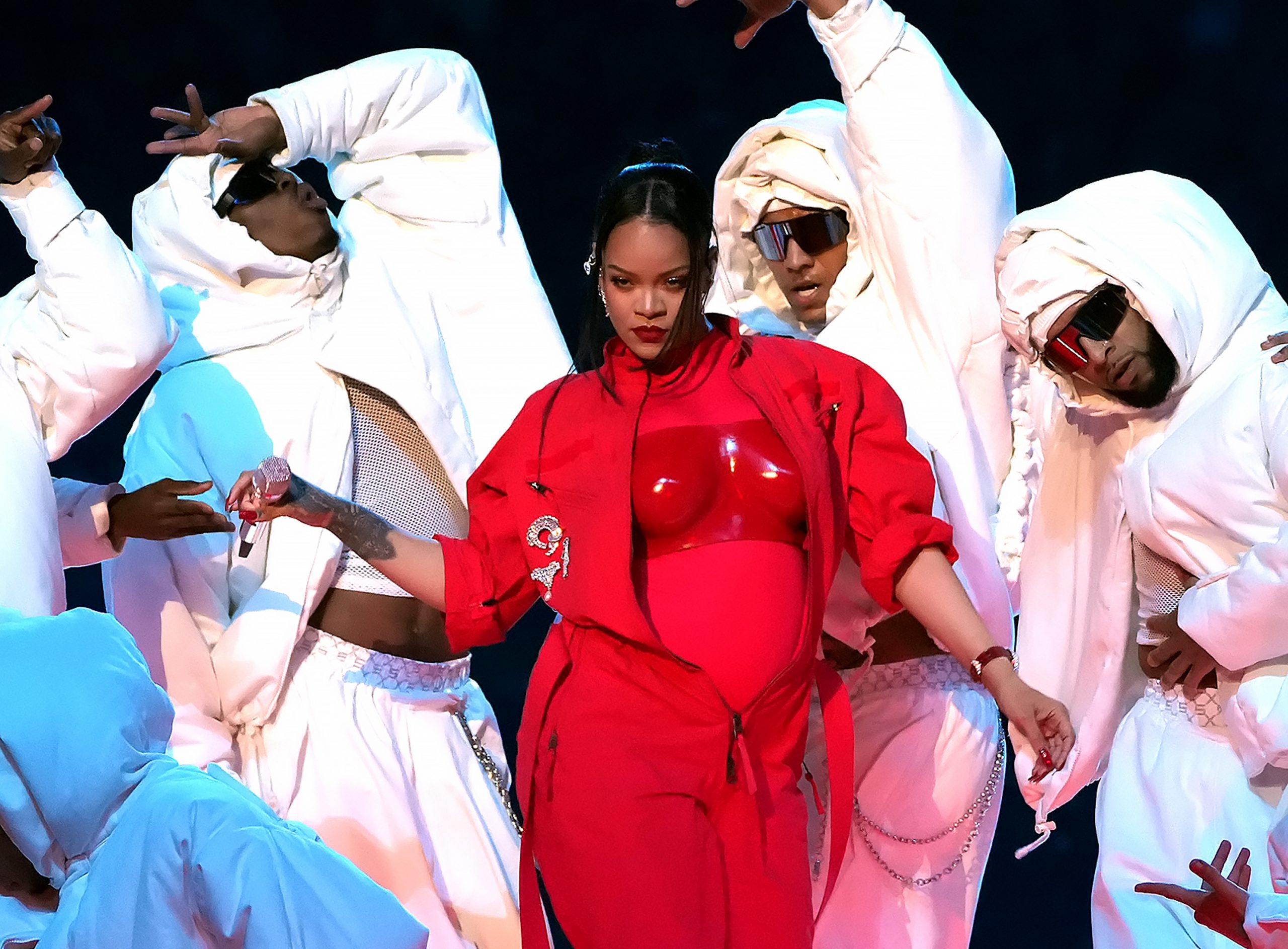 Show de Rihanna en el mediotiempo del Super Bowl. Foto: Kevin Mazur/Getty Images