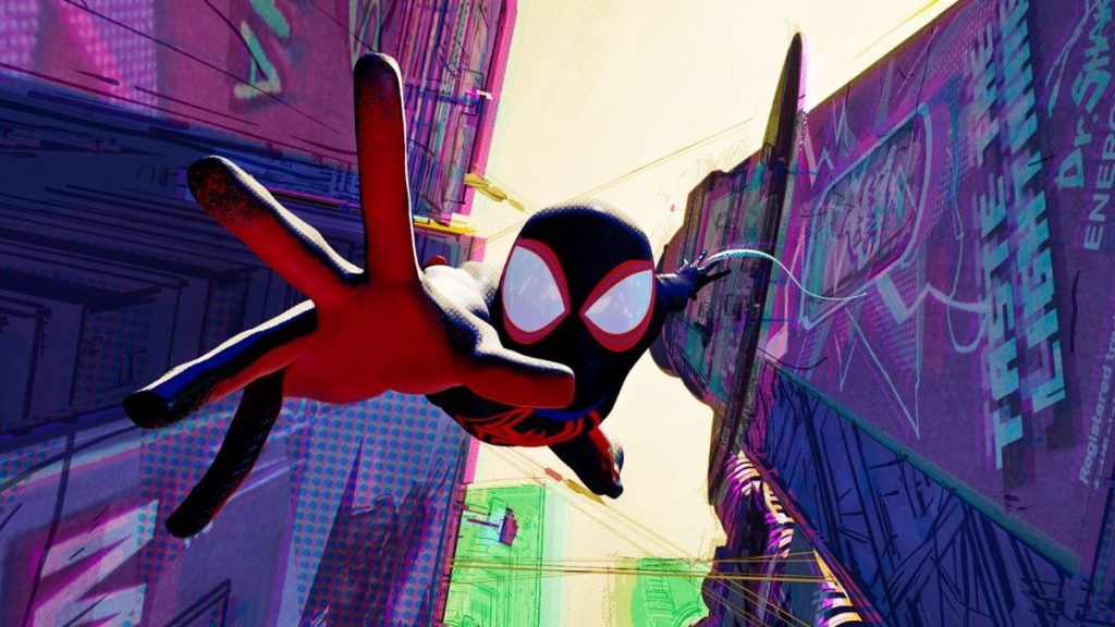 Spider-Man across the spider-verse web