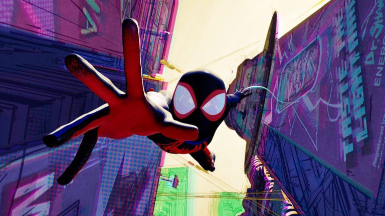 Spider-Man across the spider-verse web