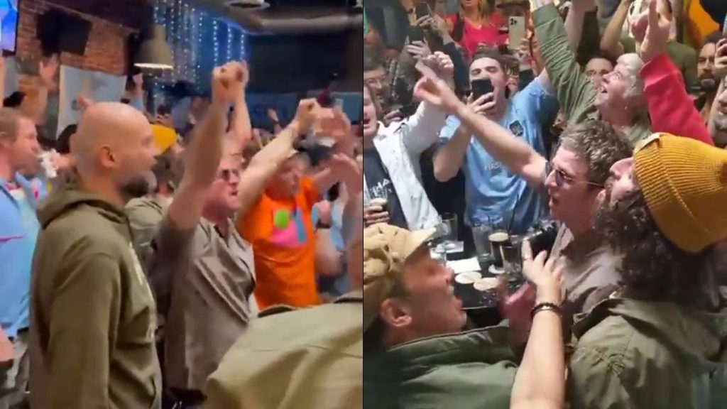 Noel Gallagher celebrando victoria Manchester City Champions League