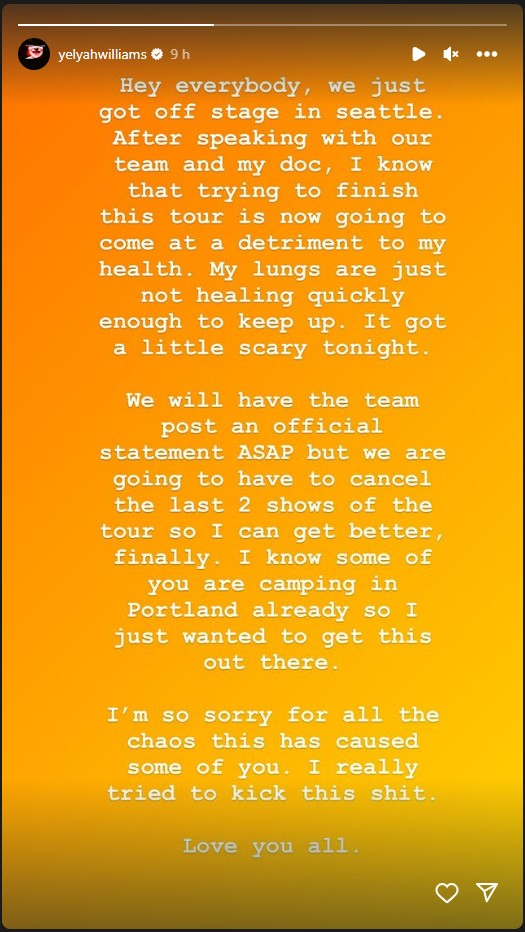 Comunicado Hayley Williams Paramore